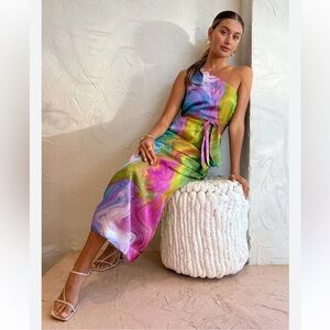 Alemais Irving knit midi silk dress